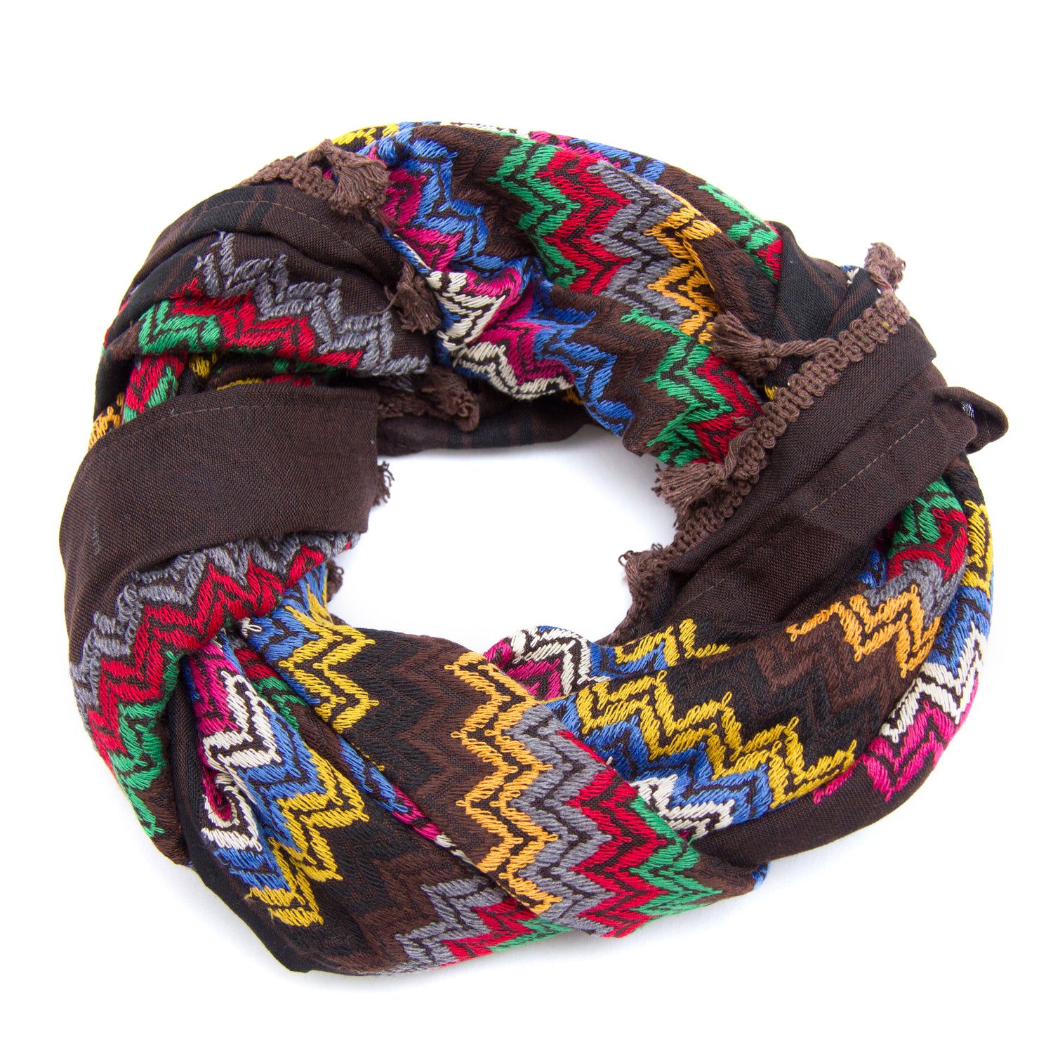 Hirbawi Brown chocolate kufiya fashion scarf 