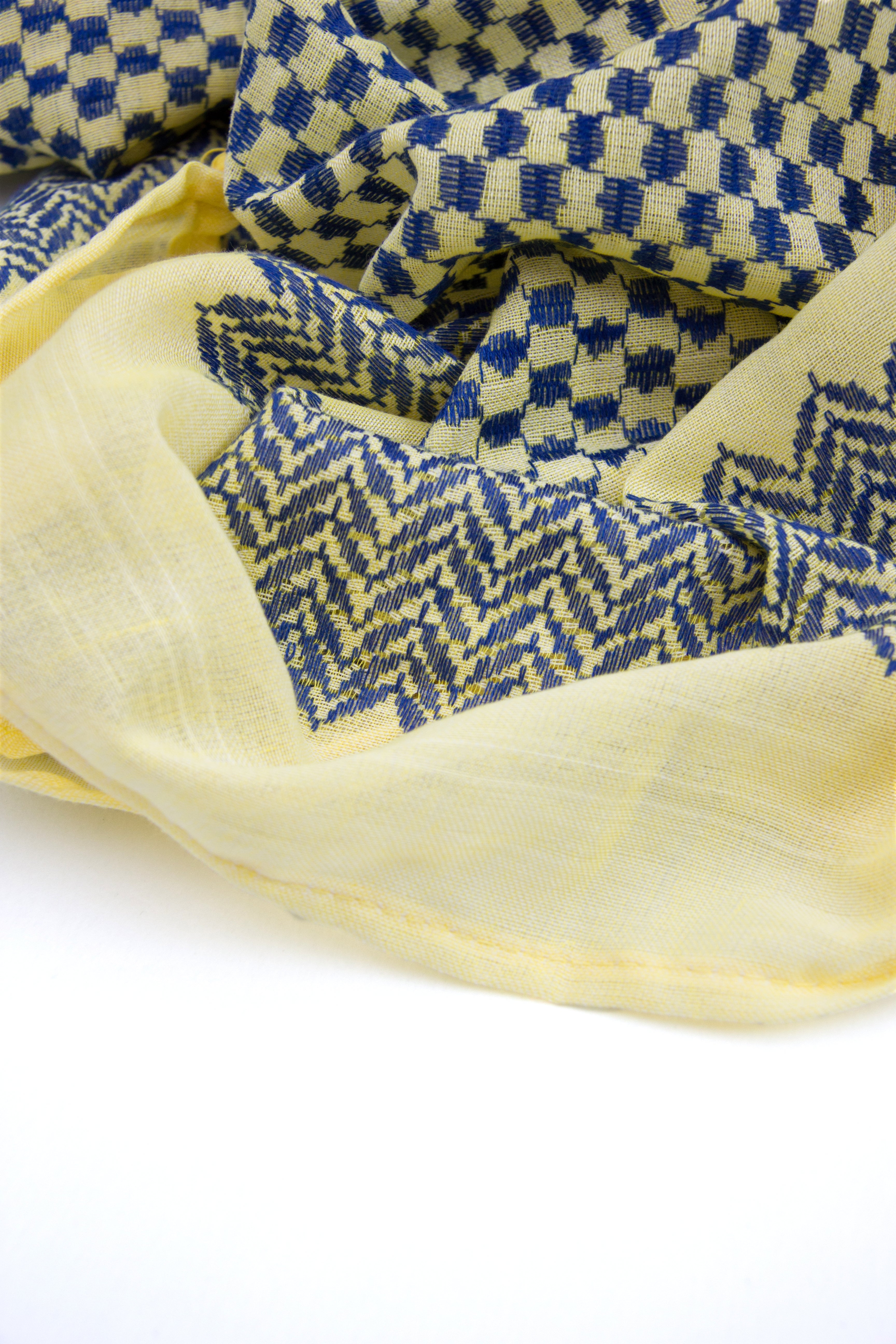 Blue pattern on Yellow background by Hirbawi USA