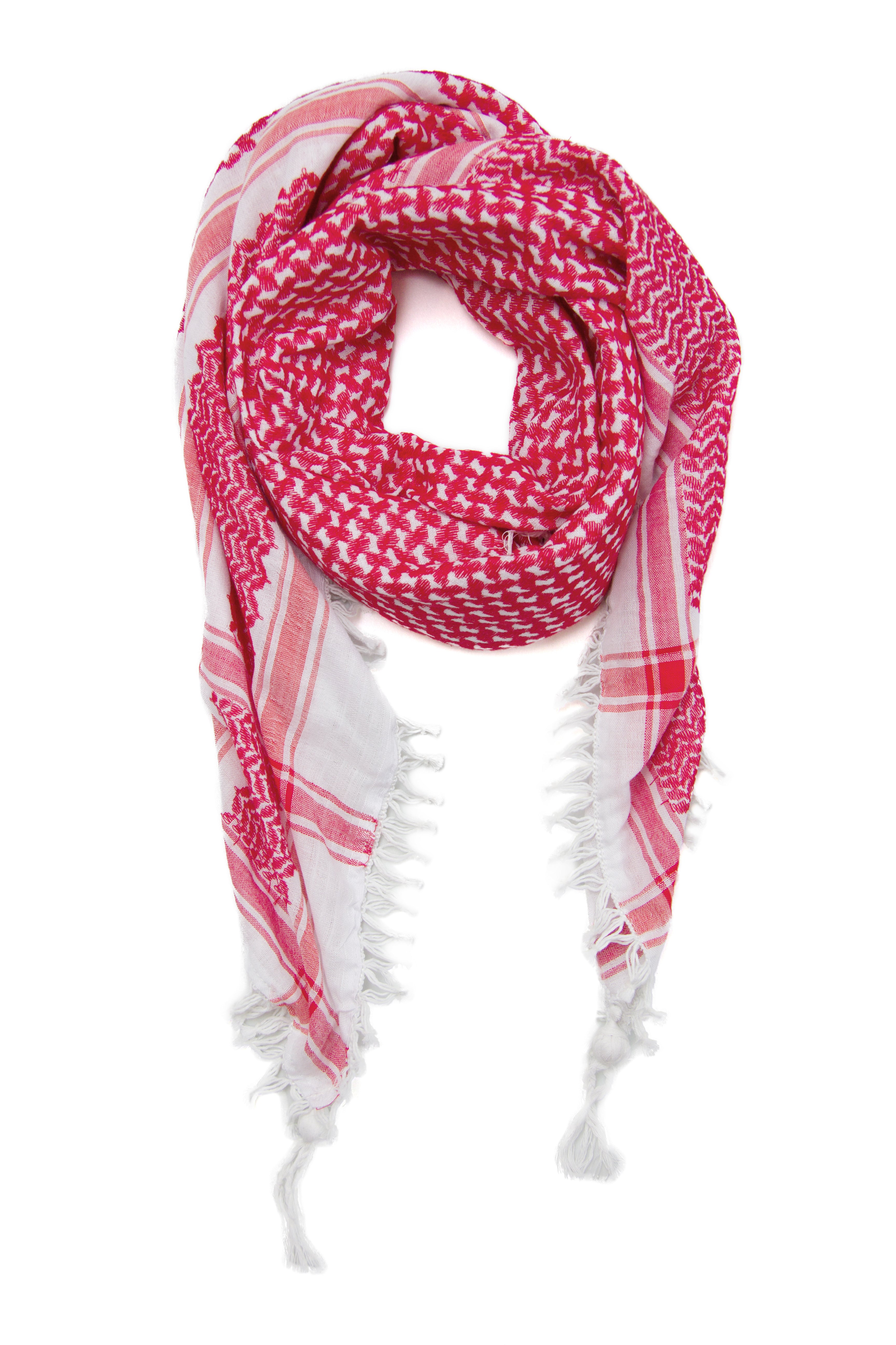 Traditional Palestinian cotton Red and White kufiya
