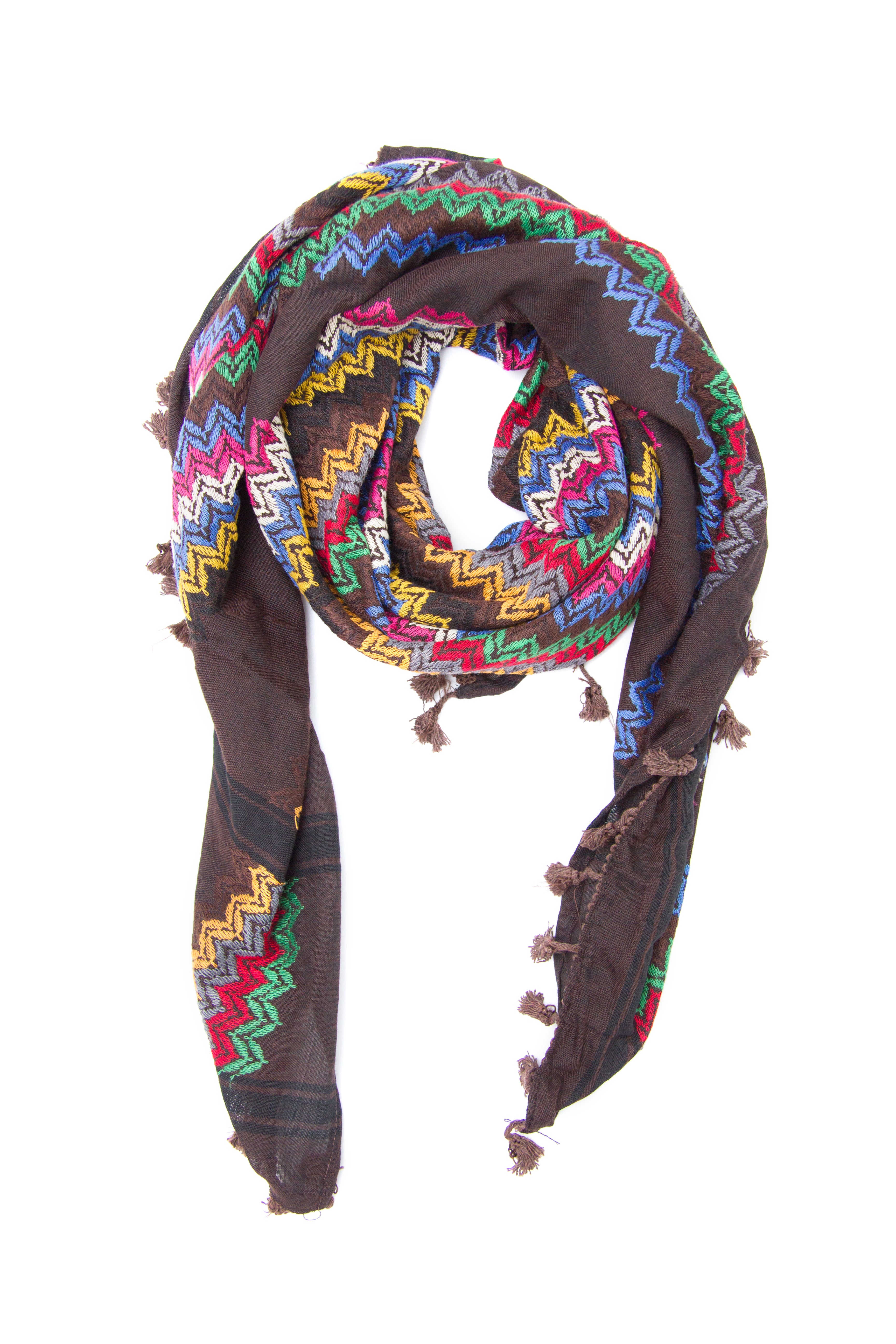 Hirbawi Brown chocolate shemagh fashion scarf