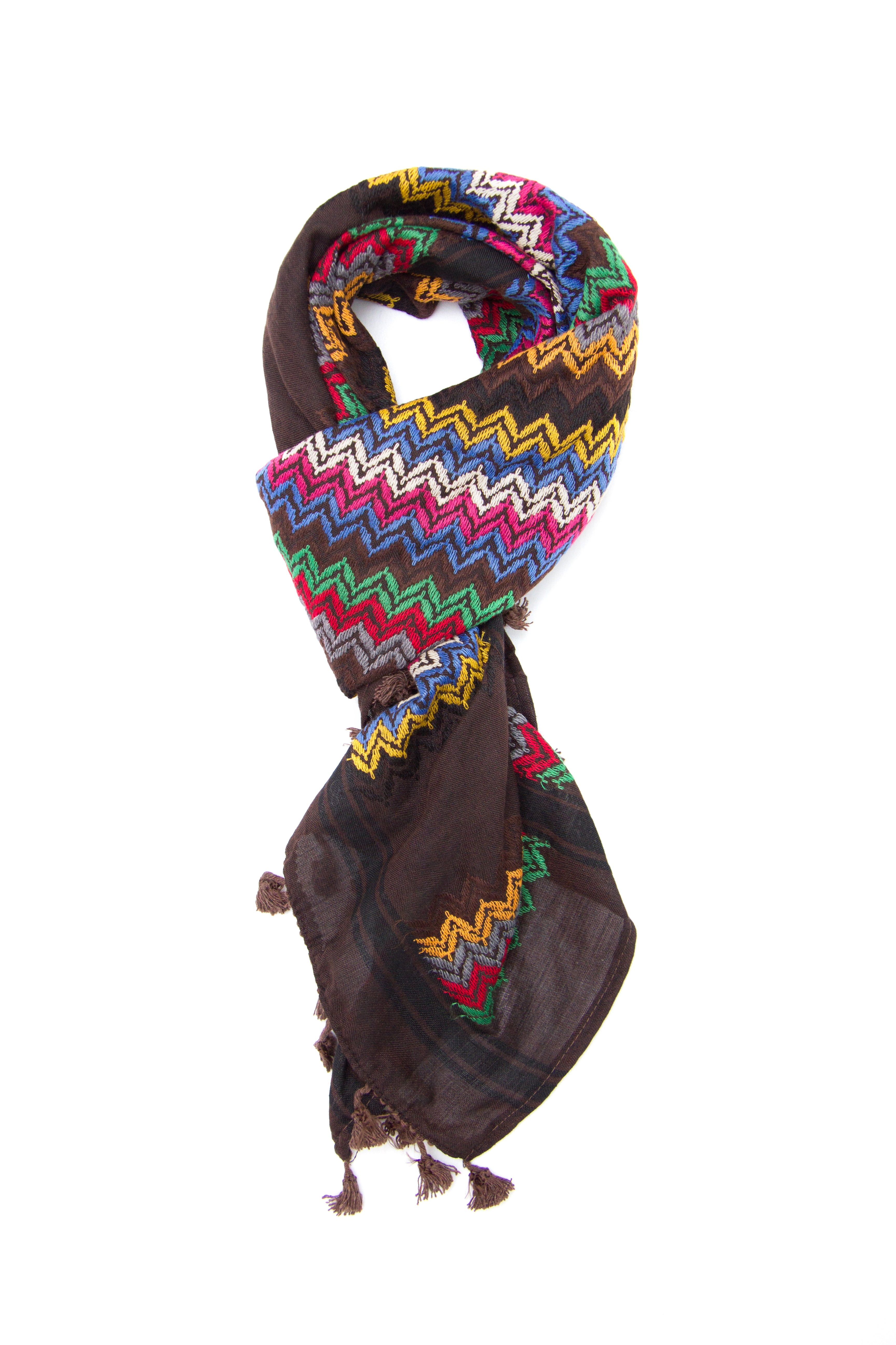 Hirbawi Brown chocolate kufiya fashion Palestinian scarf
