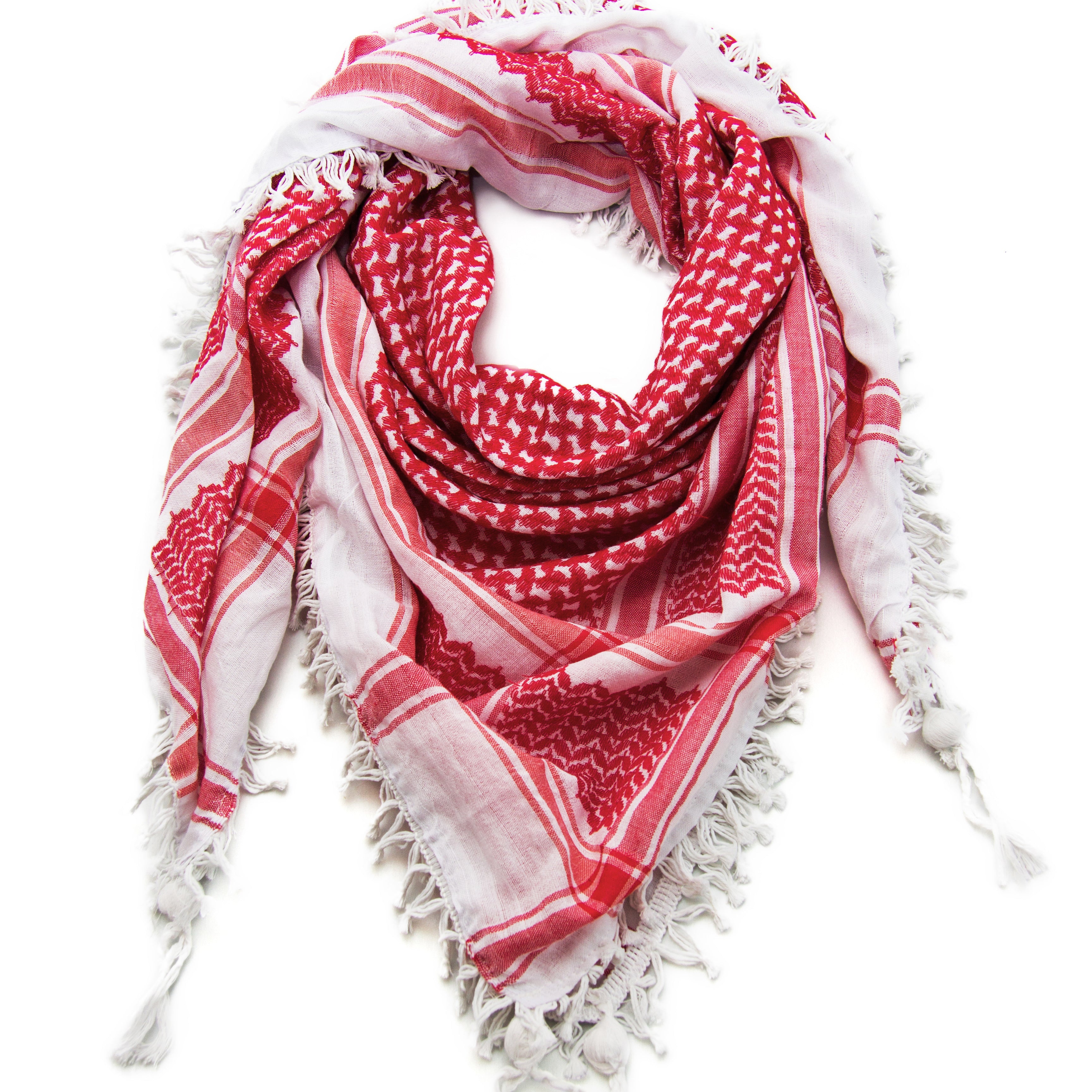 Red and White keffiyeh. Traditional design