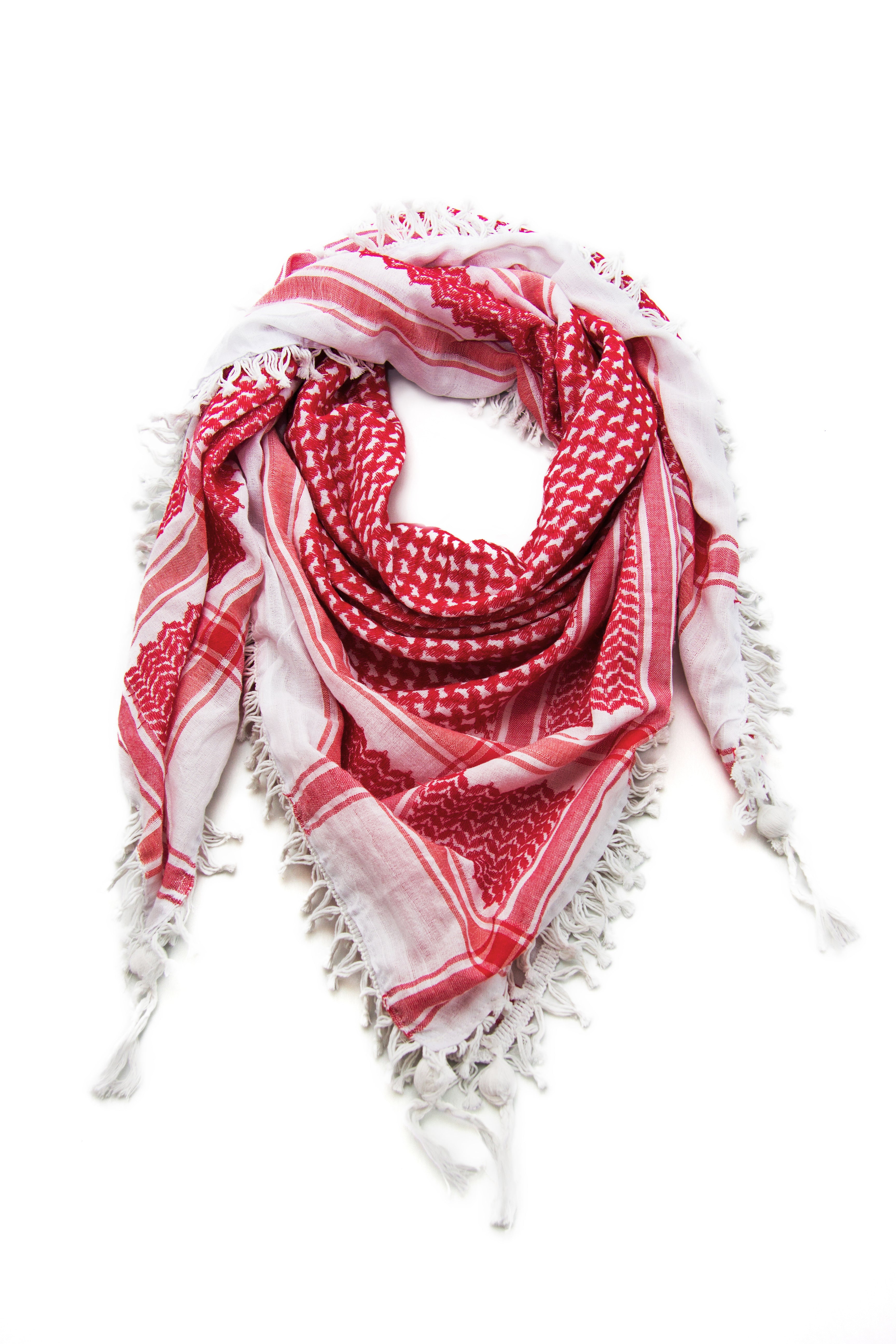 Red and White keffiyeh. Traditional design