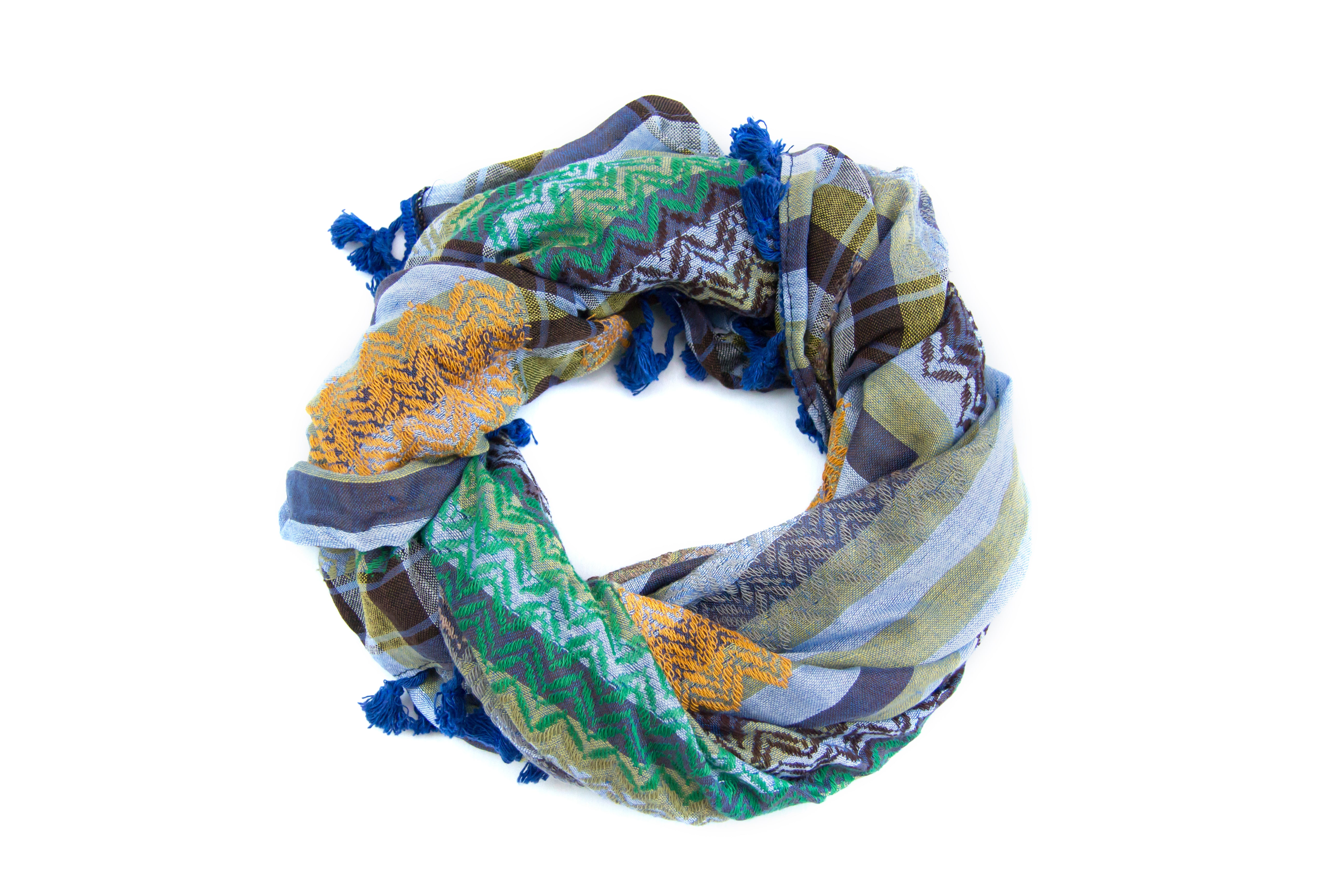 Hirbawi Original Kufiya. Colors of Bethlehem Palestinian scarf. Middle eastern fashion scarf
