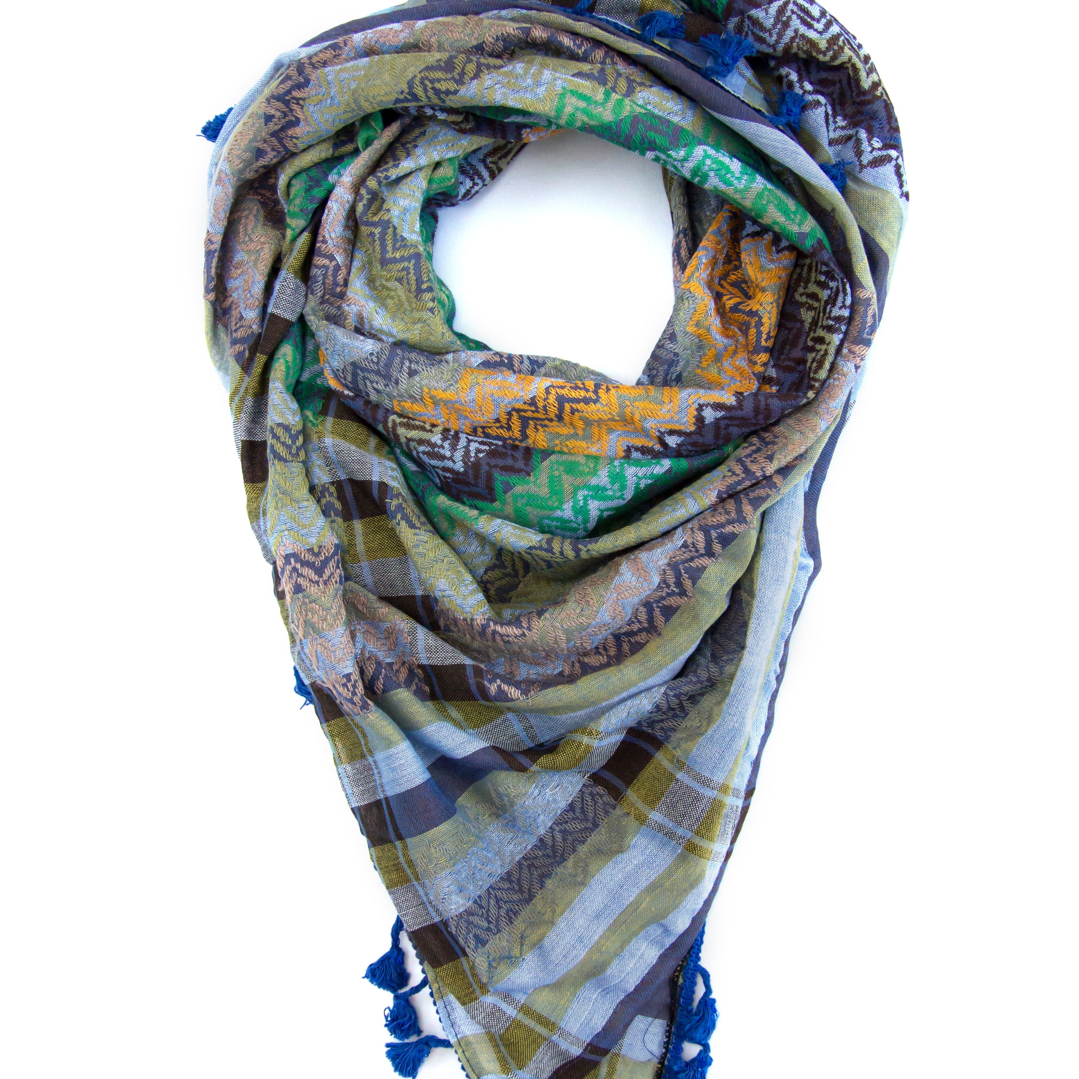 Colors of Bethlehem Palestinian scarf. Middle eastern keffiyehs and shemaghs 
