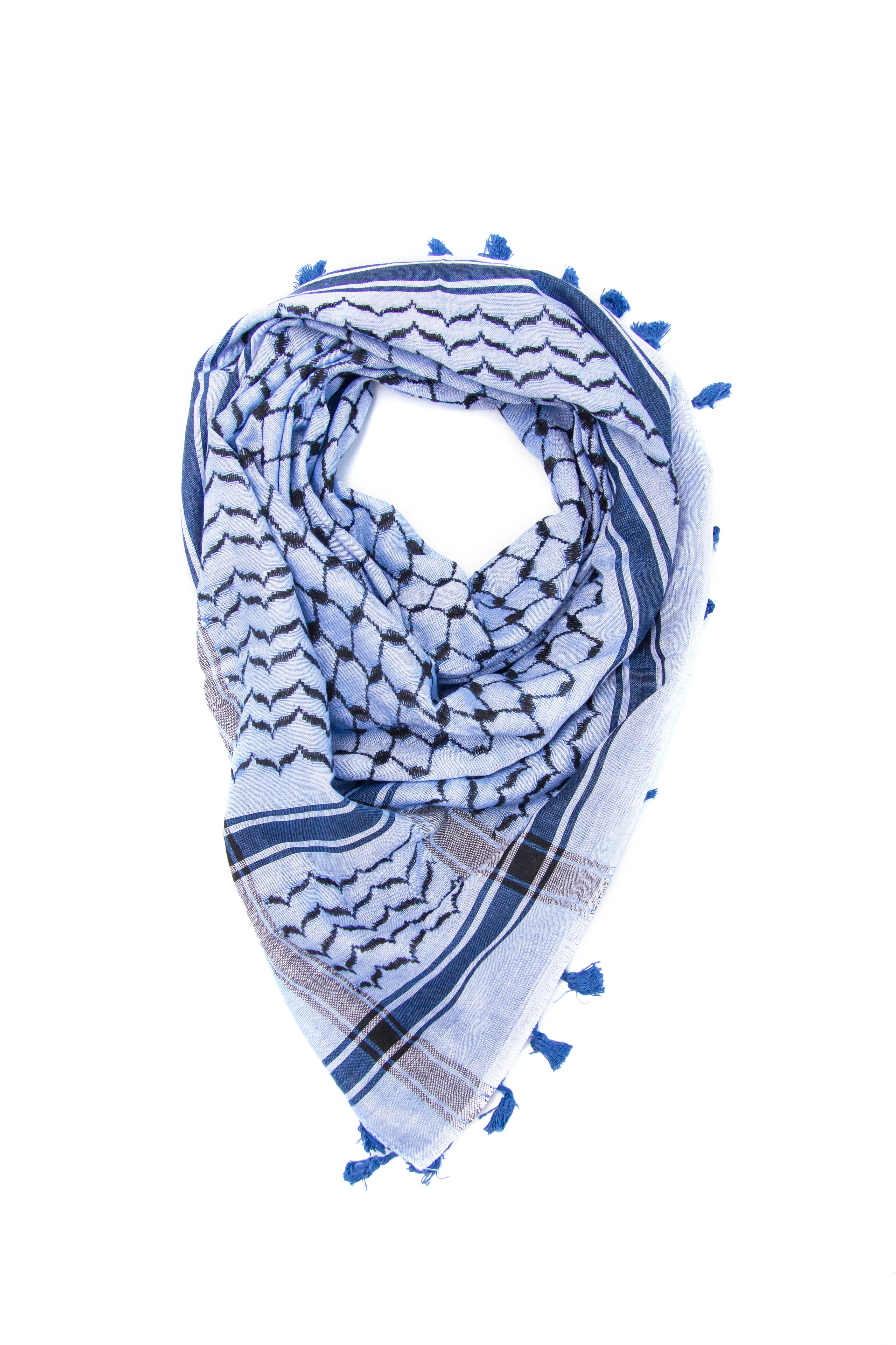 Traditional Blue Hirbawi® Kufiya – HirbawiUSA