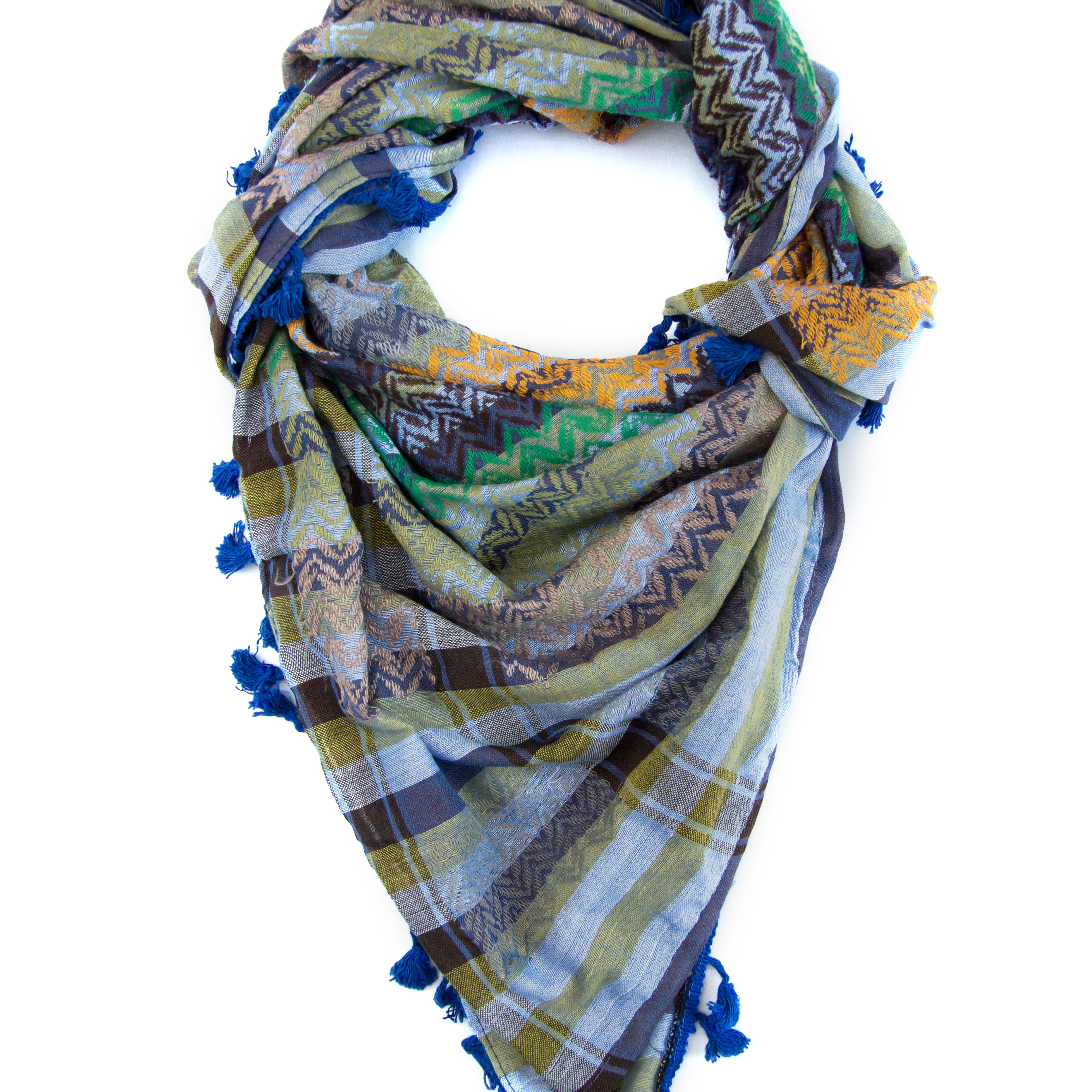 Colors of Bethlehem Palestinian scarf. Middle eastern kufiya and shemagh