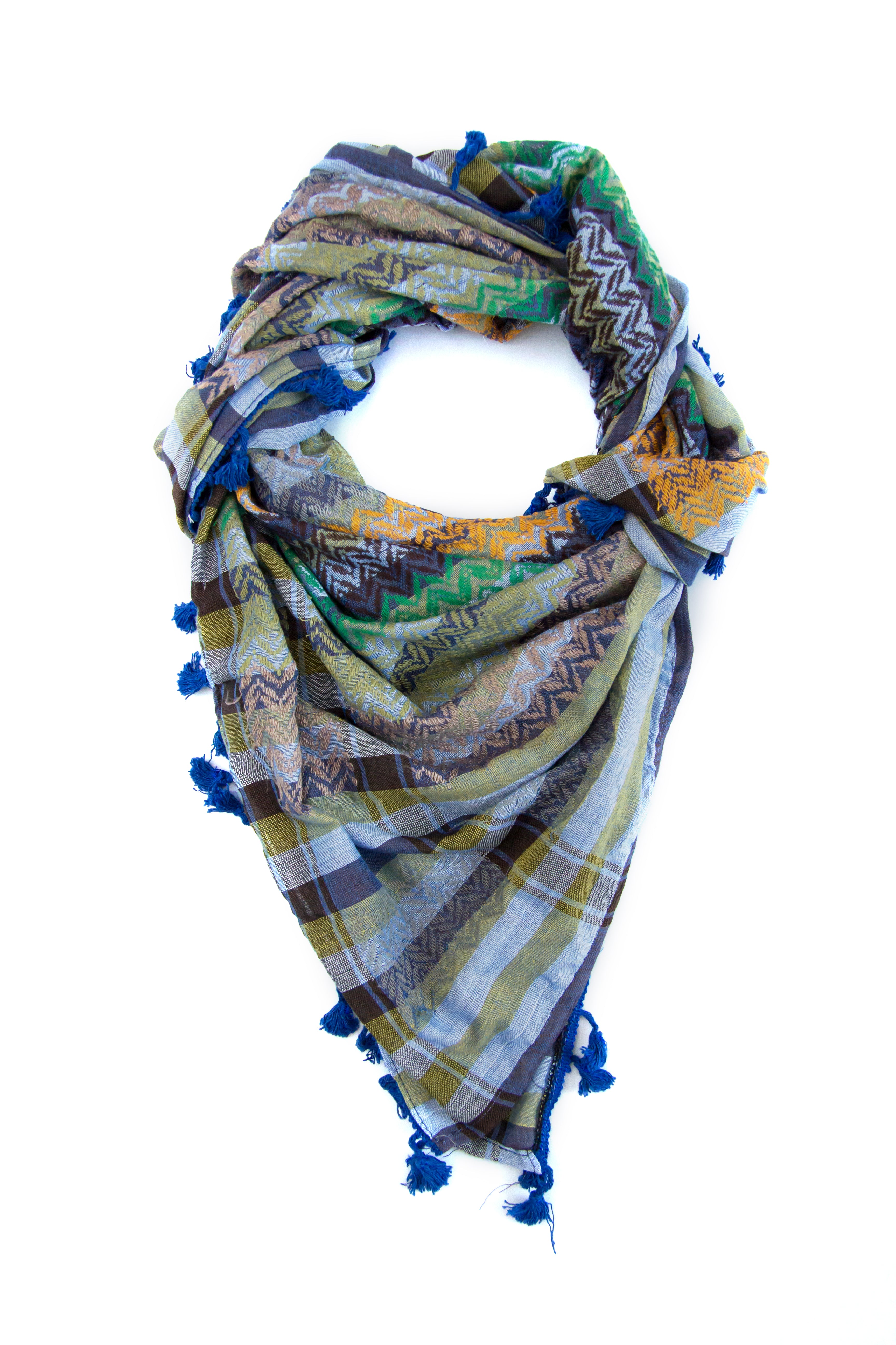 Colors of Bethlehem Palestinian scarf. Middle eastern kufiya and shemagh
